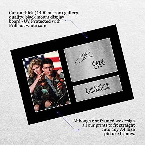 HWC Trading A4 Tom Cruise & Kelly McGillis Top Gun Maverick & Charlie Geschenke Geducktes Signiertes Autogramm Foto für Fans von Film Memorabilien - A4