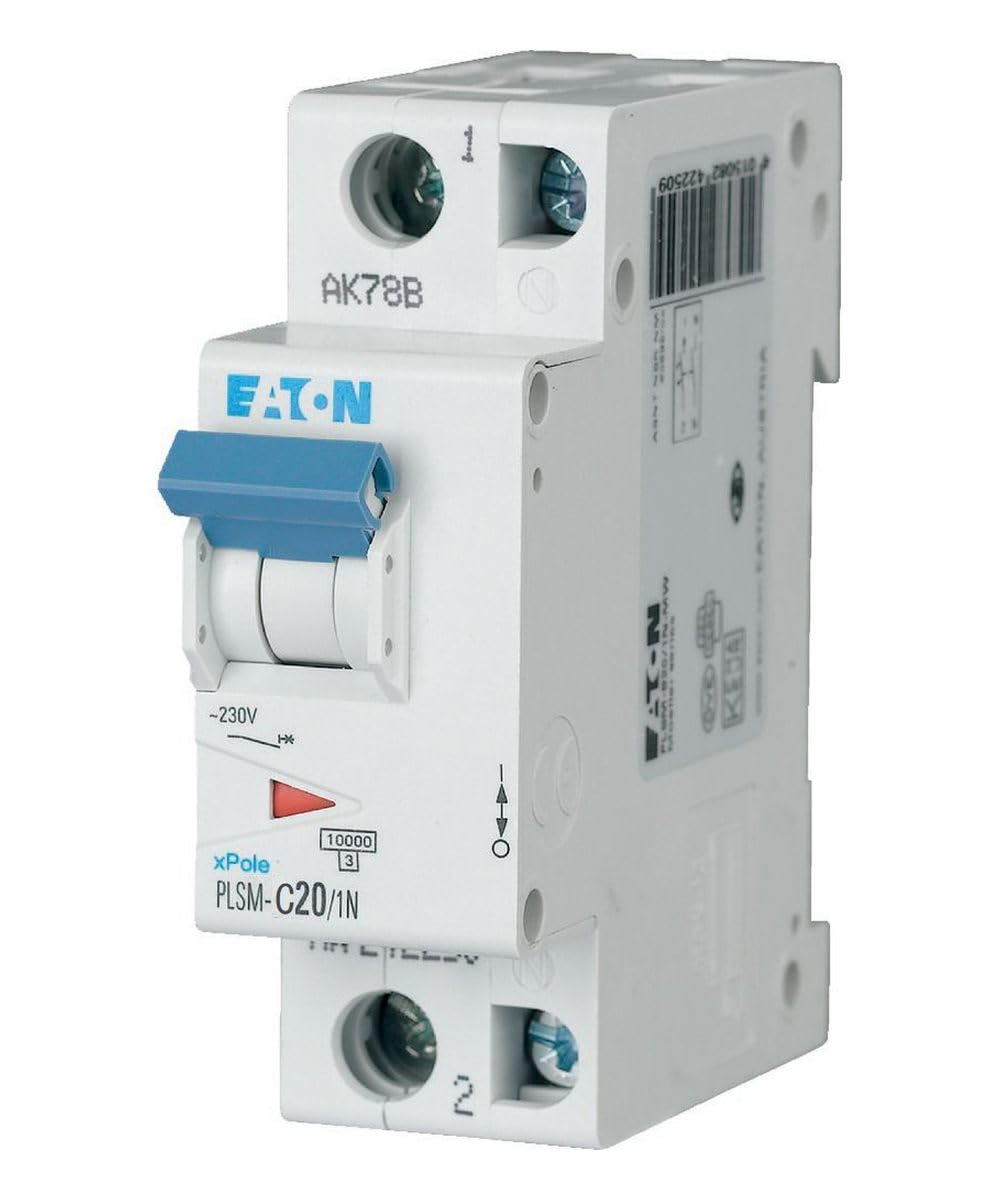 Eaton PLSM-C20/1N-MW Leitungsschutzschalter 20A 1P+N 1-polig+N C-Charakteristik LS-Schalter (242273 alt 244801)