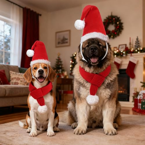 YUEPET Disfraz Navideño para Perro XL con Sombrero y Bufanda miniatura 7