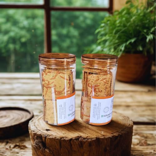 Image of Madison & Pike Sourdough Parmesan Chilli Crackers - Pack of 2 (460 g) | Bold, Cheesy & Spicy Artisan Crackers | Tangy Probiotic Snack | Crispy Gourmet Savory Treat