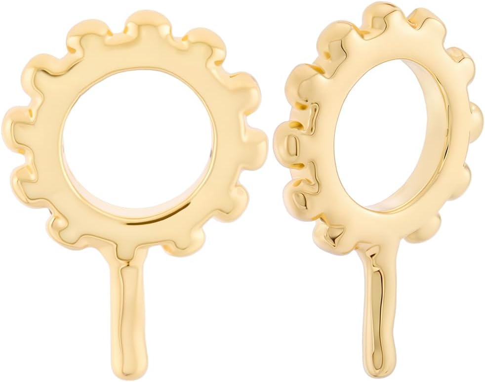 Beebeecraft 1 Box 20Pcs Eye Pin Peg Bails 18K Gold Plated Brass Cup Pearl Eye Pin Bail Peg Clasps Charm Pendant Connector for Half Drilled Beads Jewelry Making Findings