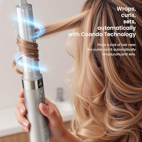 Image of MESCOMB 5 in 1 Hot Air Styler, Hair Dryer Brush with Auto-Wrap Curlers, 110,000 RPM Ionic Blow Dryer Brush & Volumizer for Soft Curls, Bouncy Blowouts, Smoothing and Frizz Control | 110,000 RPM High-Speed,Negative Ionic,Auto-Wrap Curlers,Fast Drying,Soft Curls, Bouncy Blowouts, Smoothing and Frizz Control
