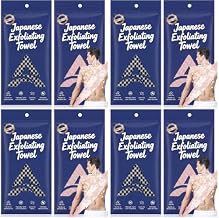 8 Pcs Japanese Exfoliating Shower Towel - Antibacterial Treated Fabric (Pack of 4)