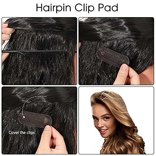 12 Pieces Hair Base Sponge Invisible Hair Clip Comb Bump It Up Volume Tool False Hair Pads Hair Bump Styling Insert Tool Hair Extensions Accessories (Black, Coffee, Dark Brown) #TOP5