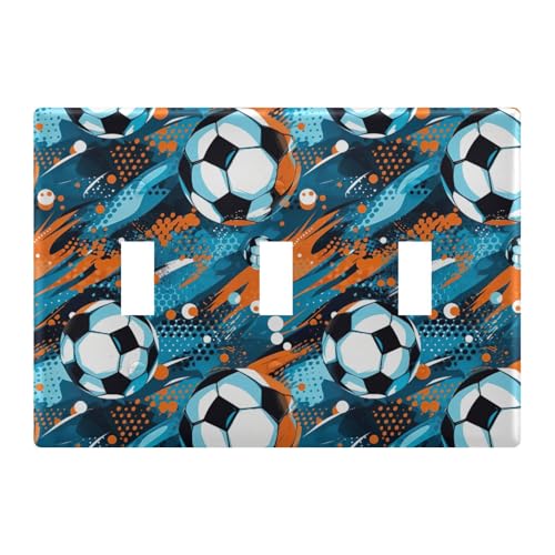 Light Switch Cover Football Wall Plates for Electrical Outlets 3 Gang 202a8818