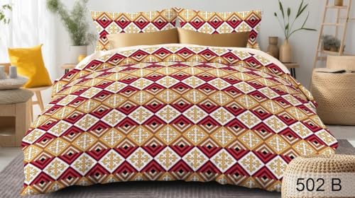 Image of NewUnique Double Bedsheet with Two Pillow Cover King Size Couple Print