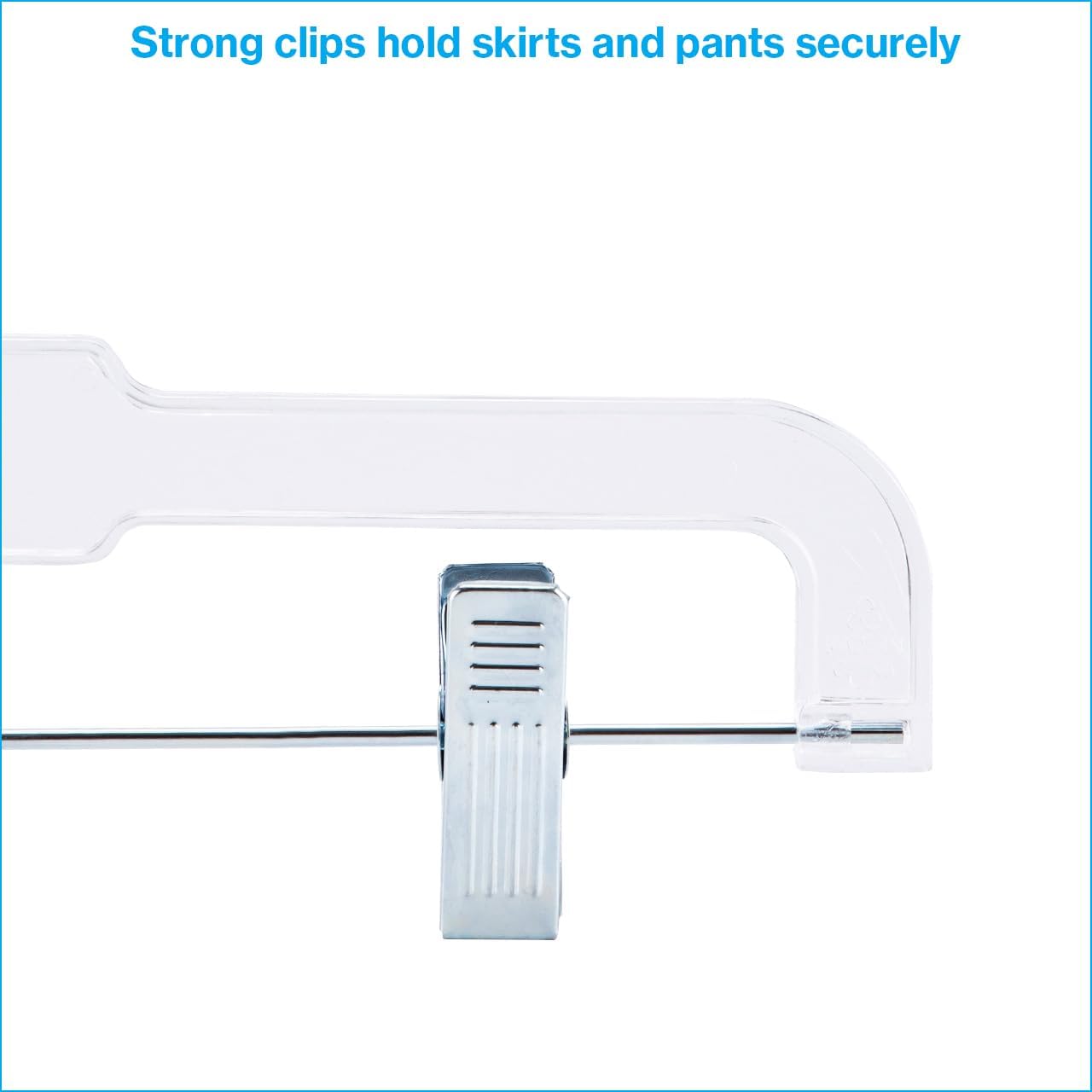 SSWBasics 11 Inch Clear Plastic Kids Hangers with Clips - Case of 100 - Durable Kids Skirt