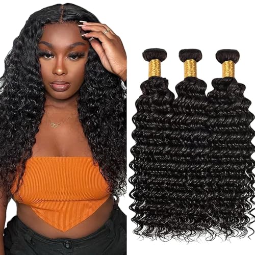 24 26 28 Inch Raw Loose Deep Wave Bundles Human