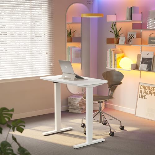HUANUO 80 cm Electric Standing Desk Adjustable Height, 4 Memory Height Settings, Sit Stand Up Desk for Home Office & Computer Workstation, White HUANUO 80 cm Electric Standing Desk Adjustable Height, 4 Memory Height Settings, Sit Stand Up Desk for Home Office & Computer Workstation, White