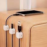 10PCS Cable Organizer for Desk and Wall Charging Cable Holder Data Cord Organizer for Home Office Cable Management (White)