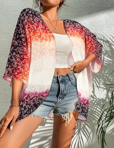 Image of BB&KK Women's Floral Kimono Summer Short Cover Ups Tops