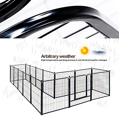 Dog playing inside JIUJIN Dog Fence outdoor