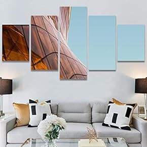 SIGNWIN 5 Panel Canvas Wall Art Abstract Architecture...