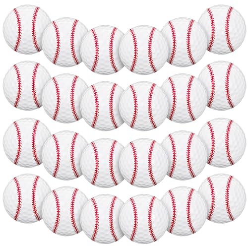 Hollowfly 24pcs Baseball Golf Balls Funny Cute Novelty Baseball Design