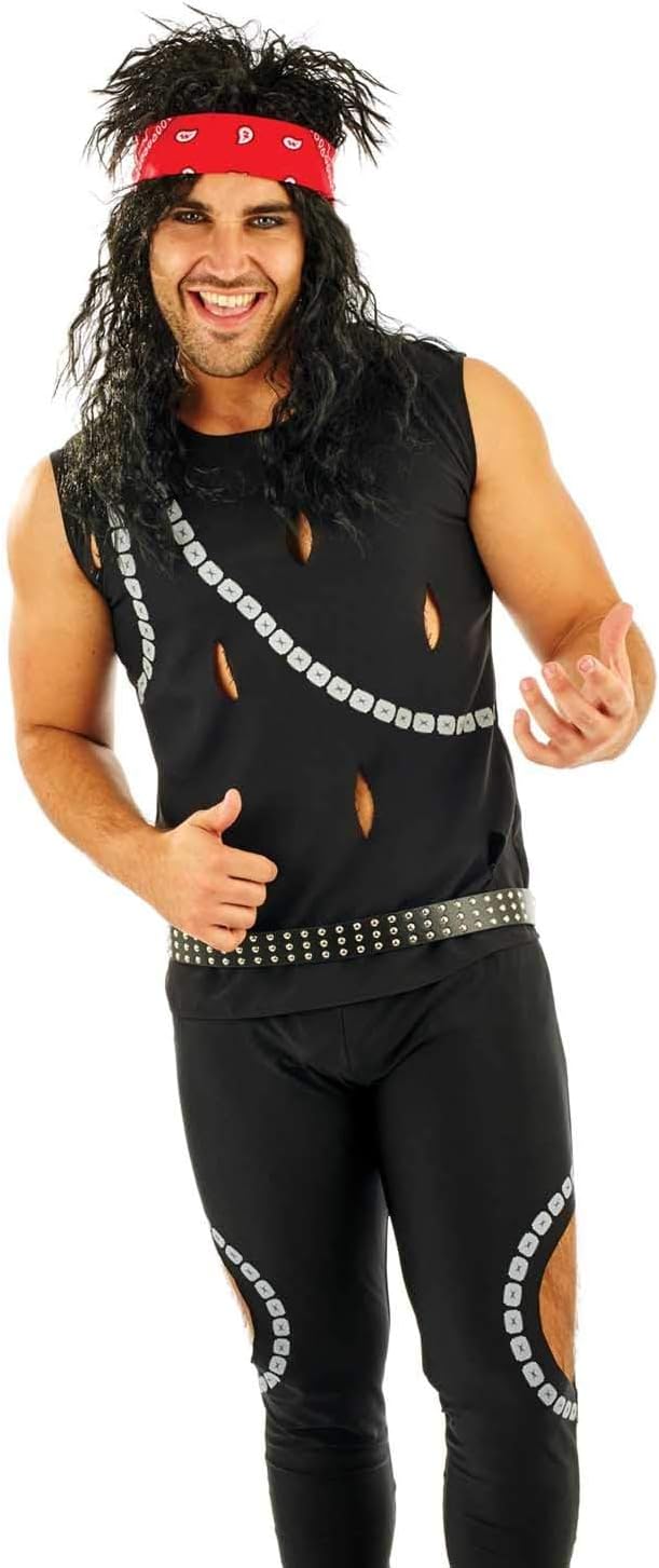 fun shack Mens 80s Rocker Costume, Rocker Halloween Costume Men, 80s Rock Costume, 80's Rocker Mens
