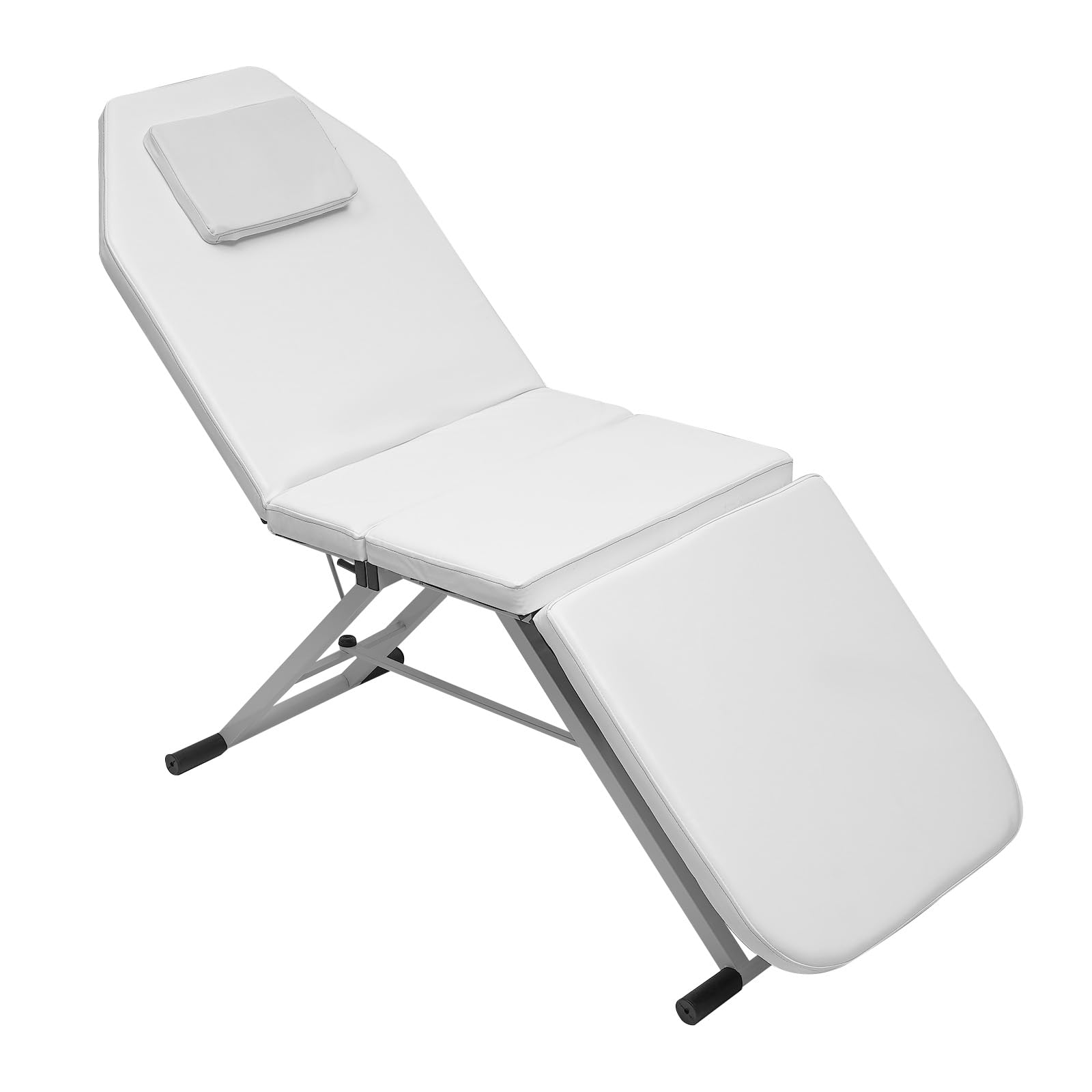 Mobile Massagebett, 3 Zonen Klappbar Massageliege Massagetisch bis 250kg belastbar Kosmetikliege Bett Behandlungsliege für Spa, 1820 x 60 cm (Weiß)