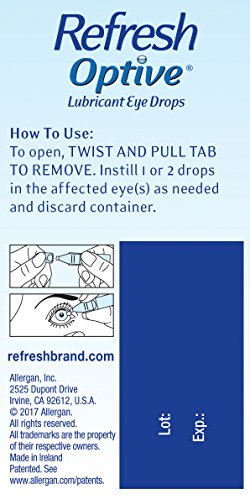 Refresh Optive Lubricant Eye Drops, Preservative-Free, 0.01 Fl Oz Single-Use Containers, 30 Count, Packaging May Vary #TOP1
