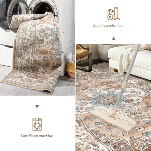 Tapis de salon qui ne perd pas ses poils, lavable et antidérapant - 6