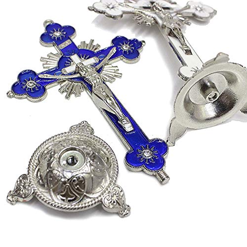 JINKEBIN Kettingen Kerk Relikwieën Jezus op de Stand Kruis Muur Kruisbeeld Antieke Kerk Ornamenten Thuis Kapel Decor (Kleur: 01) - Image 8