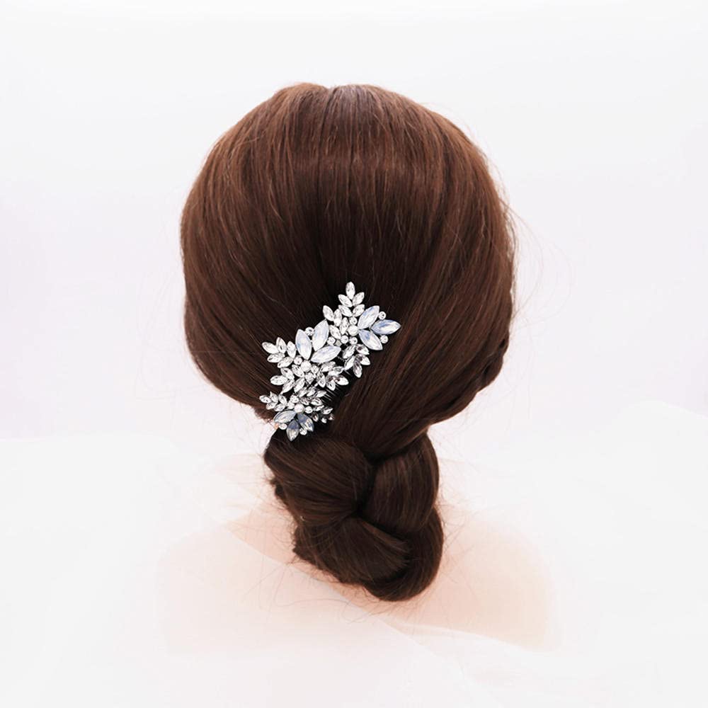 Haarschmuck für die Braut, Vintage-Stil, Legierungseinsatz, Silber, böhmischer, mit Diamanten besetzter Haarkamm, Haarschmuck für Frauen und Mädchen