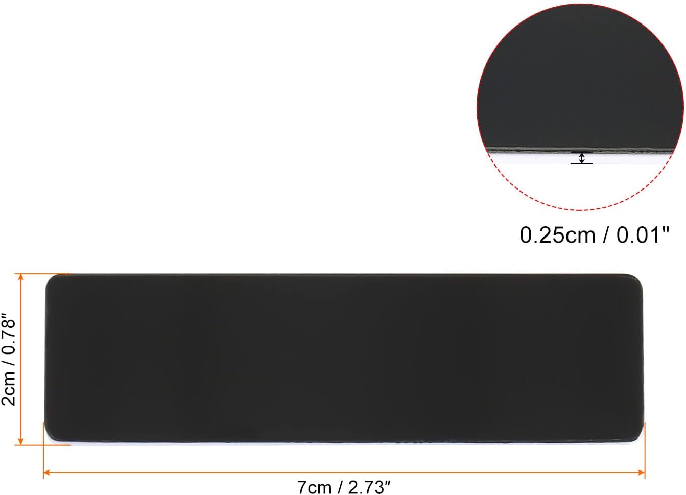 PATIKIL 2.73 x 0.78inch Engraved Badge Blanks,5pcs Metal Name Tags Kit Round Corners with Pin, Label Name Badge Custom Name Tag for Office,Business,Black - Image 2