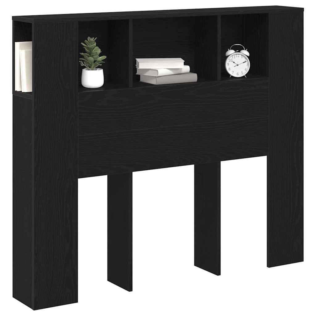 vidaXL Headboard Cabinet Black Oak Engineered Wood