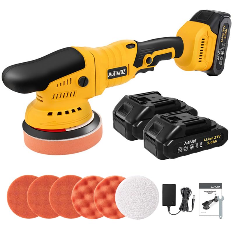 【強化版】AUTIWOZ ダブルアクションポリッシャー 車 コードレス 21V 充電式...