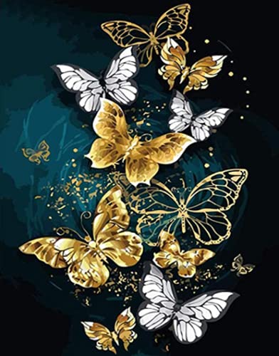 5D Diamond DIY Paintings kit for Adults Kids, Butterfly Insect Diamond Art Kits Full Drill, Crystal Rhinestone Embroidery Diamond DIY Paintings for Home Office Wall Decor (11.8 x 15.7 inch)