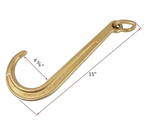 Miniatura 6 de Mytee Products Brida de cadena en V G70 con ganchos en J grandes de 15 pulgadas gancho en T y gancho en J con ganchos de agarre de 3 pies patas