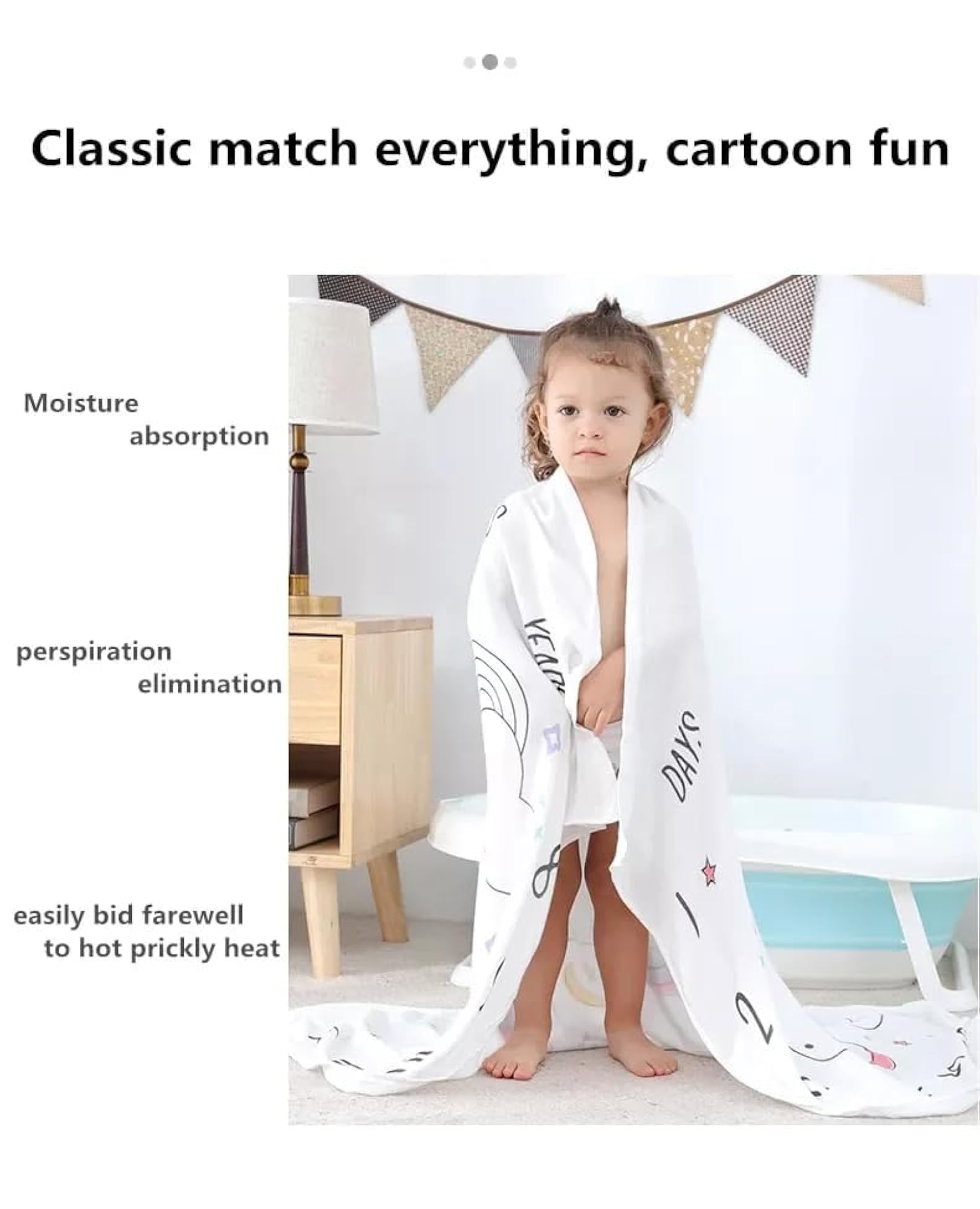 100% Bamboo Cotton Baby Blanket, Super Soft & Breathable