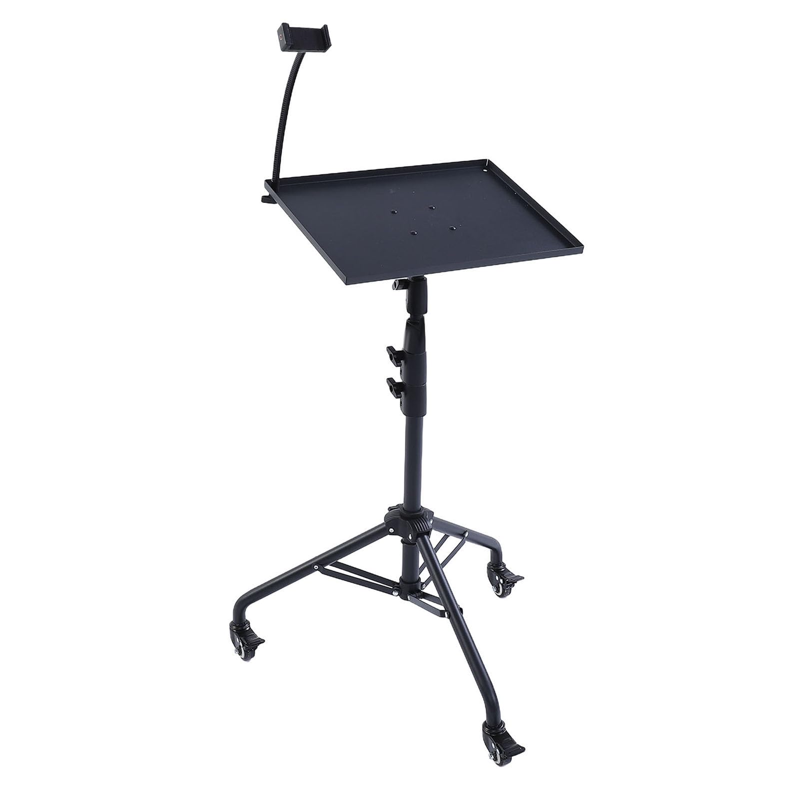 Supporto per treppiede per proiettore portatile regolabile in altezza da 28 a 51,2 pollici Supporto per rack portatile multifunzionale per tablet con rotelle