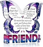 Best Friend Birthday Gifts for Women, Mothers Day Butterfly Gift for Friends BFF Bestie Bestfriend, Friendship Gifts for Women, Small Gifts for Female Friend Ideas, Friends Decorative Signs Plaques