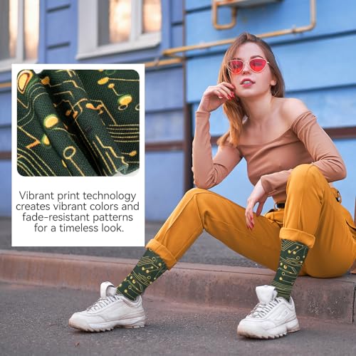 Image of Novelty Crew Socks for Unisex Wild Side with These Eye-Popping Prints 3 Pairs One Size