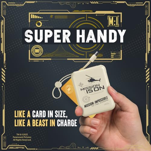 Image of Mobilla x Mission: Impossible - MPower X2 Limited Edition Powerbank | 27W High-Speed Output | 10000mAh Battery | Built-In Type-C & Lightning Cables | Dual Fast Charging Ports | Battery Display (Cream)