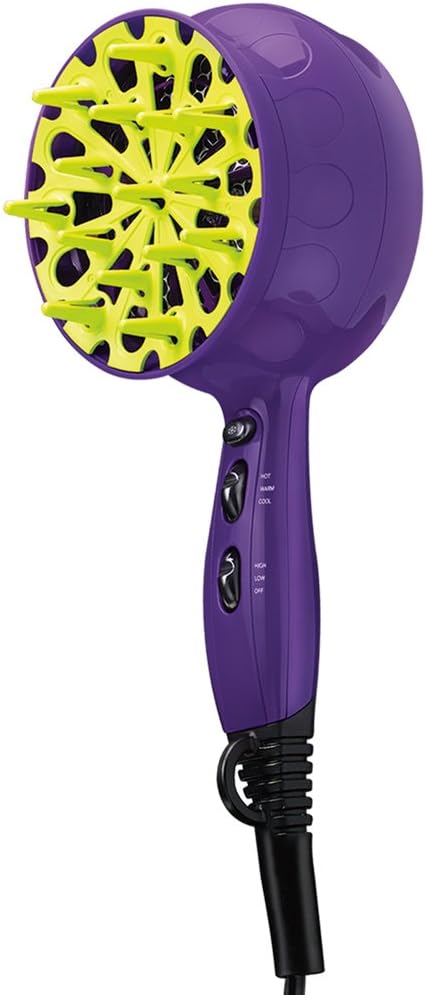 Bed Head Curls-in-Check 1875W Hair Diffuser Dryer | Great for Curly Hair, Reduce Frizz & Static | Diffuser Hair Dryer Enhances Natural Curl, Waves & Texture