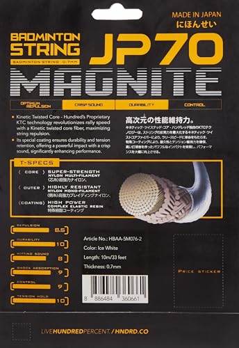 Image of Hundred JP 70 Magnite Badminton String | 0.70 mm High Repulsion & Control | Superior Tension Hold & Shock Absorption | Crisp Hitting Sound