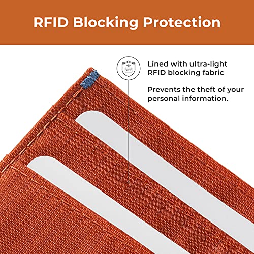 Image of Allett ID Wallet, Potters Clay | Nylon, RFID Blocking | Slim Minimalist Bifold Wallet, Water Resistant, Durable, Thin, Front Pocket | Holds 4-12+ Cards, Cash