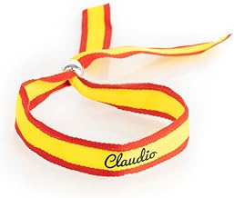 Regalo Original Wide Ribbon Spain Bracelet Personalised with Your Text