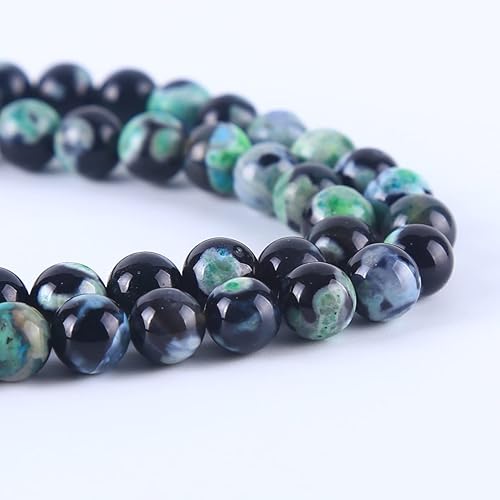 Miniatura 4 de 47 cuentas de piedra sueltas de ágata verde natural natural de 0.315 pulgadas (0.315 in) para hacer joyas de 15.5 pulgadas, 1 hebra