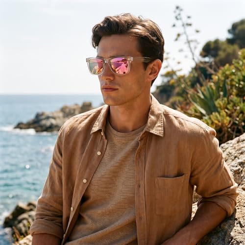 Image of SIPHEW Polarized Sunglasses for Women & Men - UV400 Mirrored Beach Eyewear, Designer Unisex Fashion Sunglasses w /Medium Fit