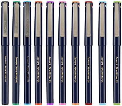 Luxor Fine Writer Micro Ball Pen 0.5mm(Assorted,Multi Colour) Pack Of 10