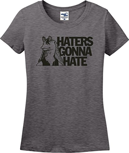 Utopia Sport Haters Gonna Hate Jar Jar Binks Ladies T-Shirt (S-3X) (Ladies X-Large, Graphite Heather)