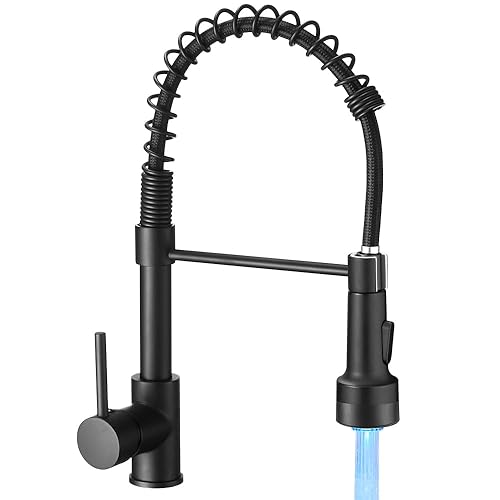 OWOFAN Kitchen Faucet with Sprayer Single Handle Pull Down Sprayer