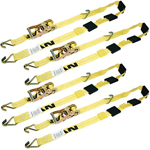Flash Deals - 50% OFF VULCAN Autohauler Car Tie Down with J Hooks - Sliding Idler 3-Cleat - 120 Inch, 4 Pack - Classic Yellow - 1,600 Pound Safe Working Load Flash Deals - 50% OFF VULCAN Autohauler Car Tie Down with J Hooks - Sliding Idler 3-Cleat - 120 Inch, 4 Pack - Classic Yellow - 1,600 Pound Safe Working Load