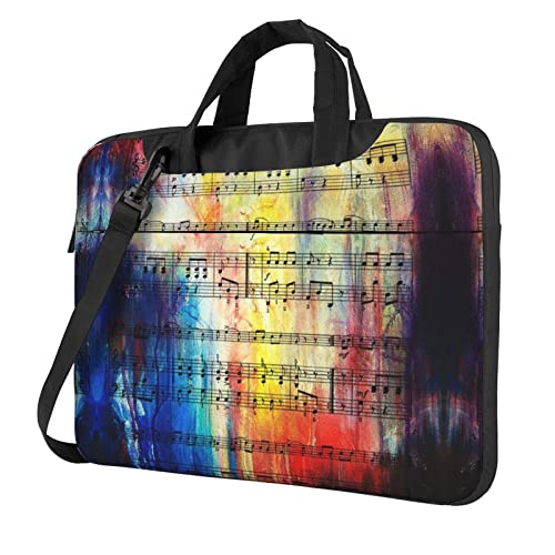Bolso vintage con notas musicales para laptop 15.6 pulgadas miniatura 1