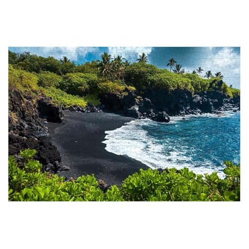 Wooden Jigsaw Puzzle for Adults Famous Black Sand Beach Stunning