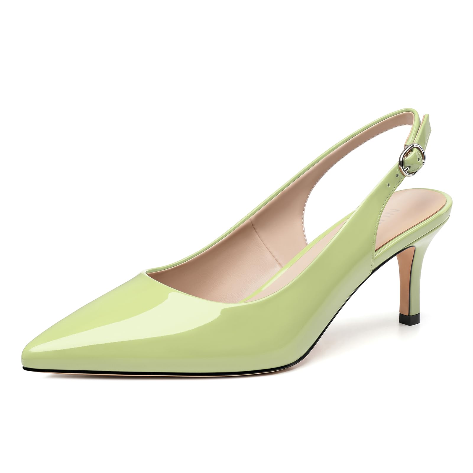 NUMALEO Kitten Heels for Women Pointed Toe Slingback Pumps | 2.5 Inch Close Toe Comfortable Pumps Wedding Party Casual Work Dress Shoes