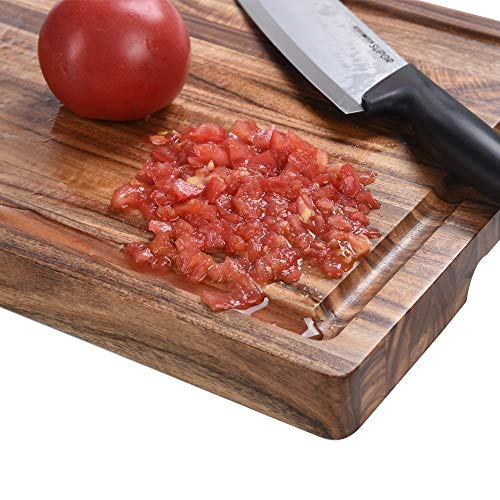ZESPROKA Acacia Wood Cutting Board - Ultra Thick 16” x 12” x 1.5” - Kitchen Chopping Board with Juice Drip Groove - Ideal for Chopping Meat, Vegetables, Fruits, Bread, Cheese