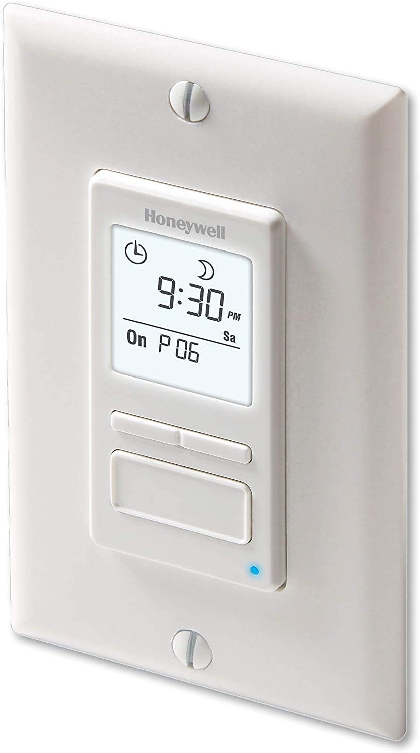 Honeywell Home RPLS740B1008 Econoswitch 7-Day Programmable Light Switch Timer, White