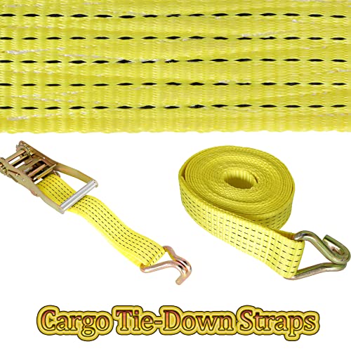 Kimllier 6 Pack Tie-Down Straps 2 Inch X 15 Feet Ratchet Straps Heavy Duty Ratchet Cargo Strap 5000Lbs Polyester Webbing Fit For Transportation Immobilization #TOP5